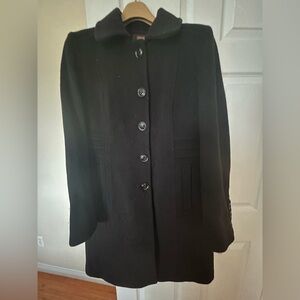 Anne Klein black wool blend coat